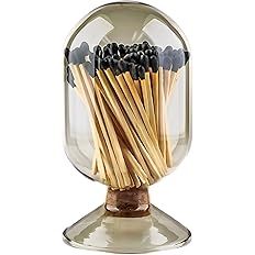 Smoke Gray Glass Matches Cloche | Includes Color Matches & Striker Strip!!! | Grey Tinted Decorat... | Amazon (US)