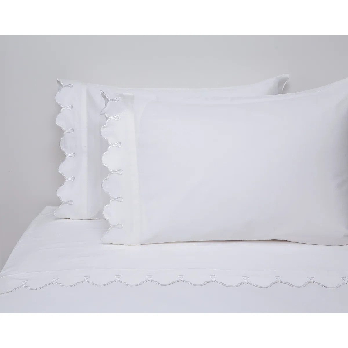 Scalloped 100% Cotton Standard Sheet Set | Wayfair North America