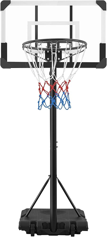 Yaheetech Portable Basketball Hoop, 32''/28'' Alloy Steel Backboard with Adjustable Height and Wh... | Amazon (UK)