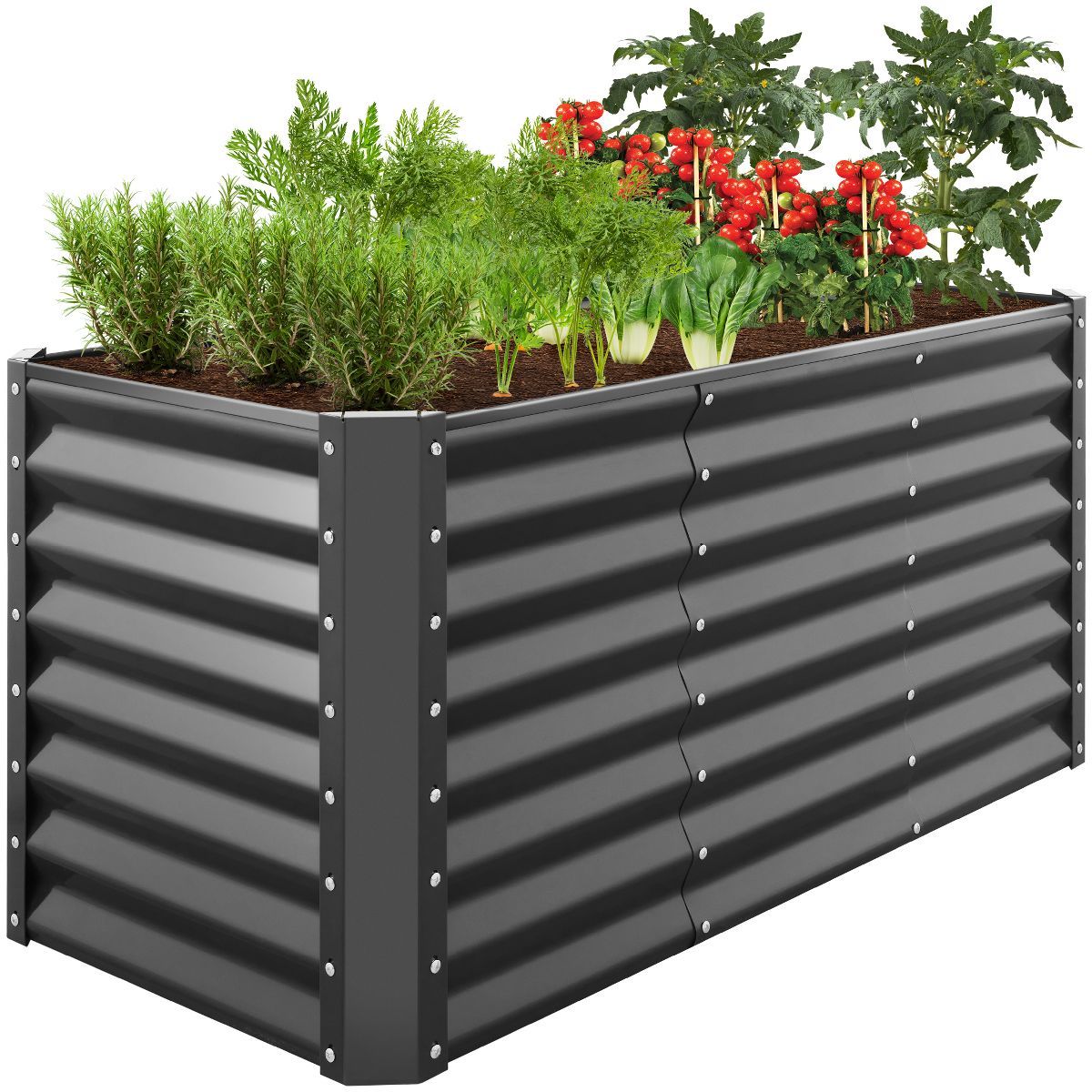 Best Choice Products 4x2x2ft Outdoor Metal Raised Garden Bed, Planter Box for Vegetables, Flowers... | Target