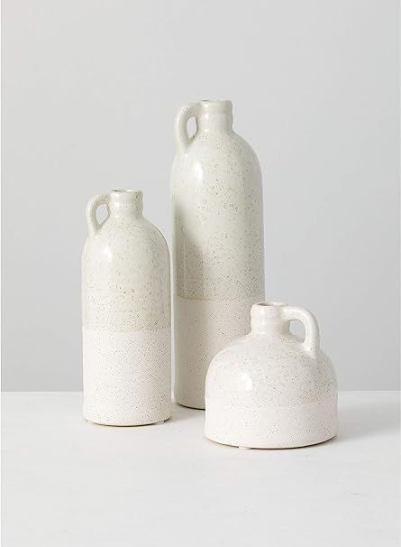 Sullivans White Speckled Jug Vase Set, (Ceramic) Rustic Home Decor - Set of 3 Vases (CM2875) | Amazon (US)