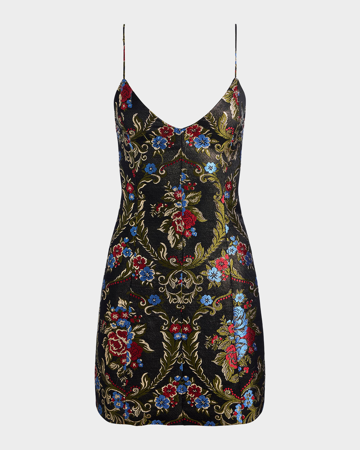 Tayla Floral Jacquard Structured Mini Dress | Neiman Marcus
