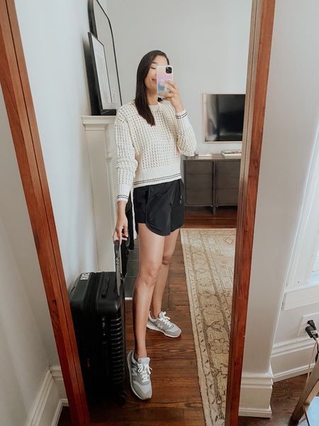 Travel OOTD - size down in both 
Shorts - small
Sweater - xsmall 

#LTKunder100 #LTKstyletip #LTKFind