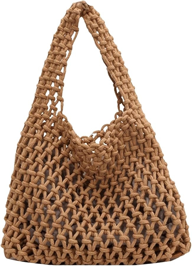 Verdusa Women's Hollow Out Crochet Bag Mini Satchel Purse Vacation Handbags | Amazon (US)