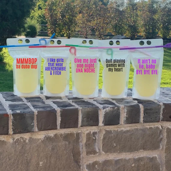 5x 90s Boy Bands Heavy Duty Drink Alcohol Pouches With Straw | Etsy | Etsy (US)