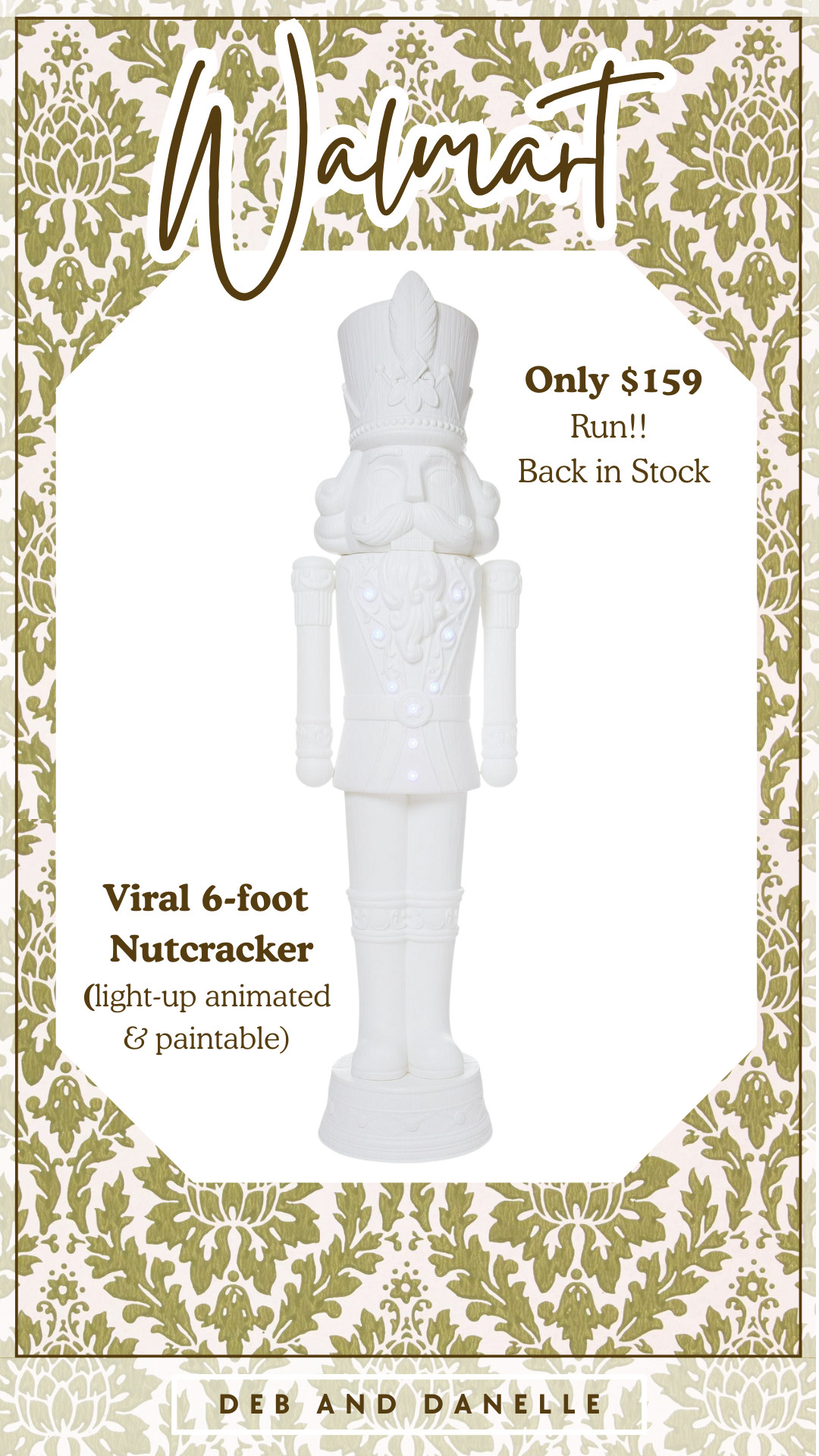 Run! The SIX FOOT light-up animated nutcracker from @Walmart is back in stock! It has a solid white finish that allows you to customize it with paint, markers, or glitter, if you want. It also has a speaker with volume control.  

 #LTKHoliday #LTKSeasonal #LTKHome