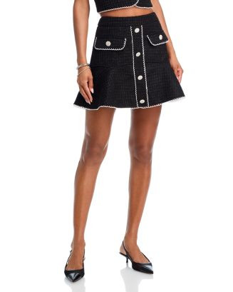 AQUA Tweed Scalloped Flounce Skirt - Exclusive  | Bloomingdale's Women | Bloomingdale's (US)