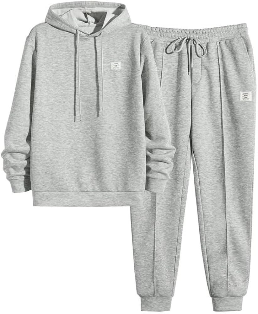 JMIERR Men's 2 Piece Outfits Hoodie Sweatshirt Tracksuit & Joggers Sweatpants Sweatsuit Set | Amazon (US)