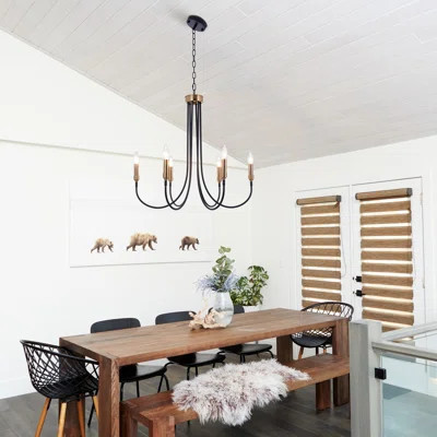 6 - Light Dimmable Black Candle Chandelier | Wayfair North America