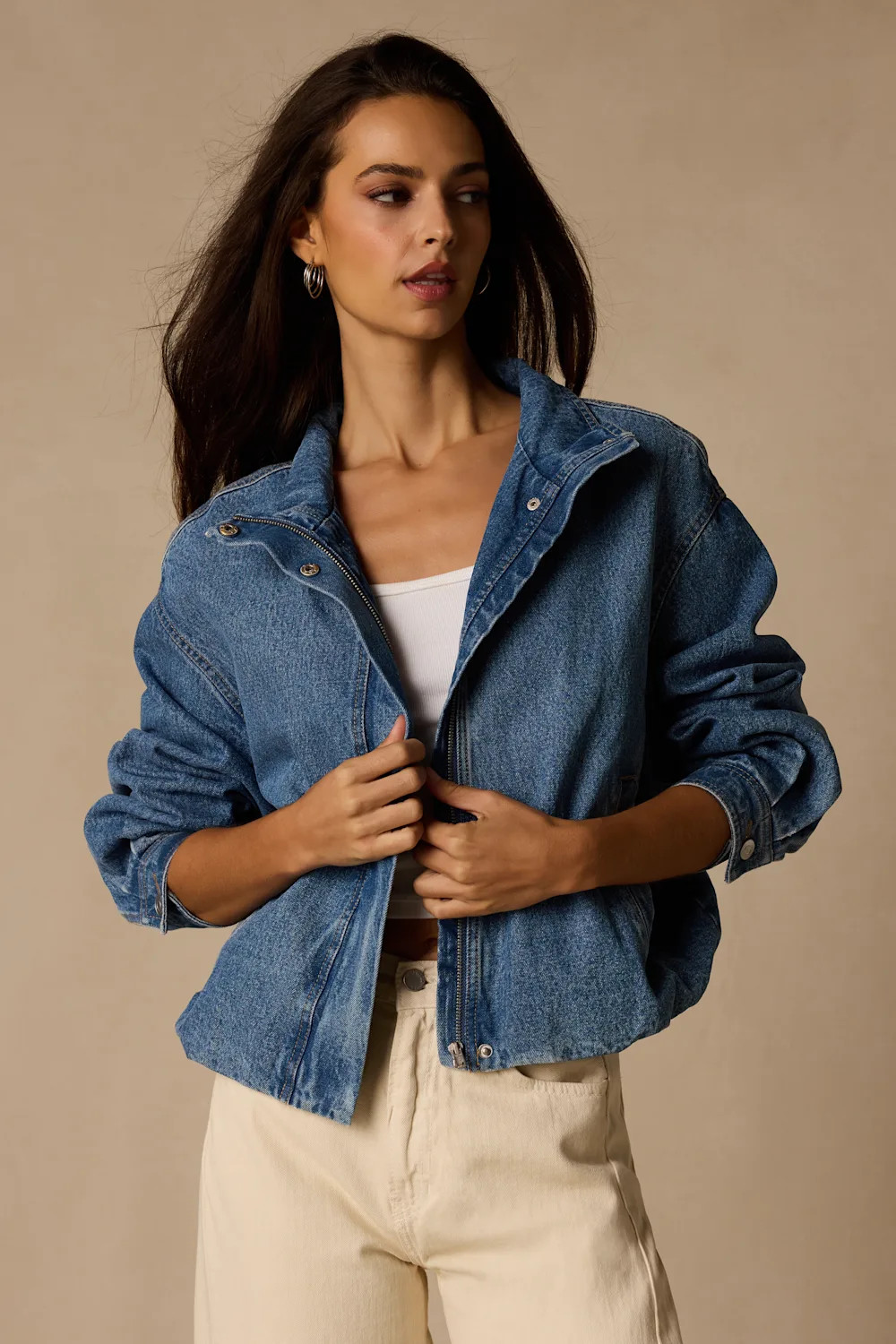 Hermia Medium Wash Bomber Jacket | Lulus