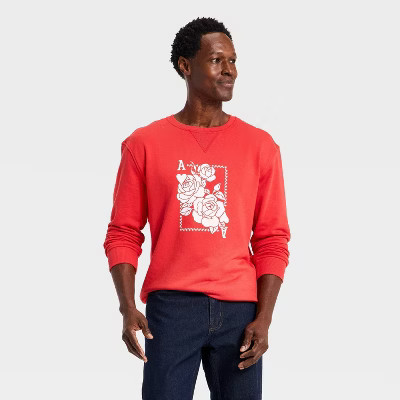 Men's French Terry Graphic Sweatshirt - Goodfellow & Co™ Red S | Target