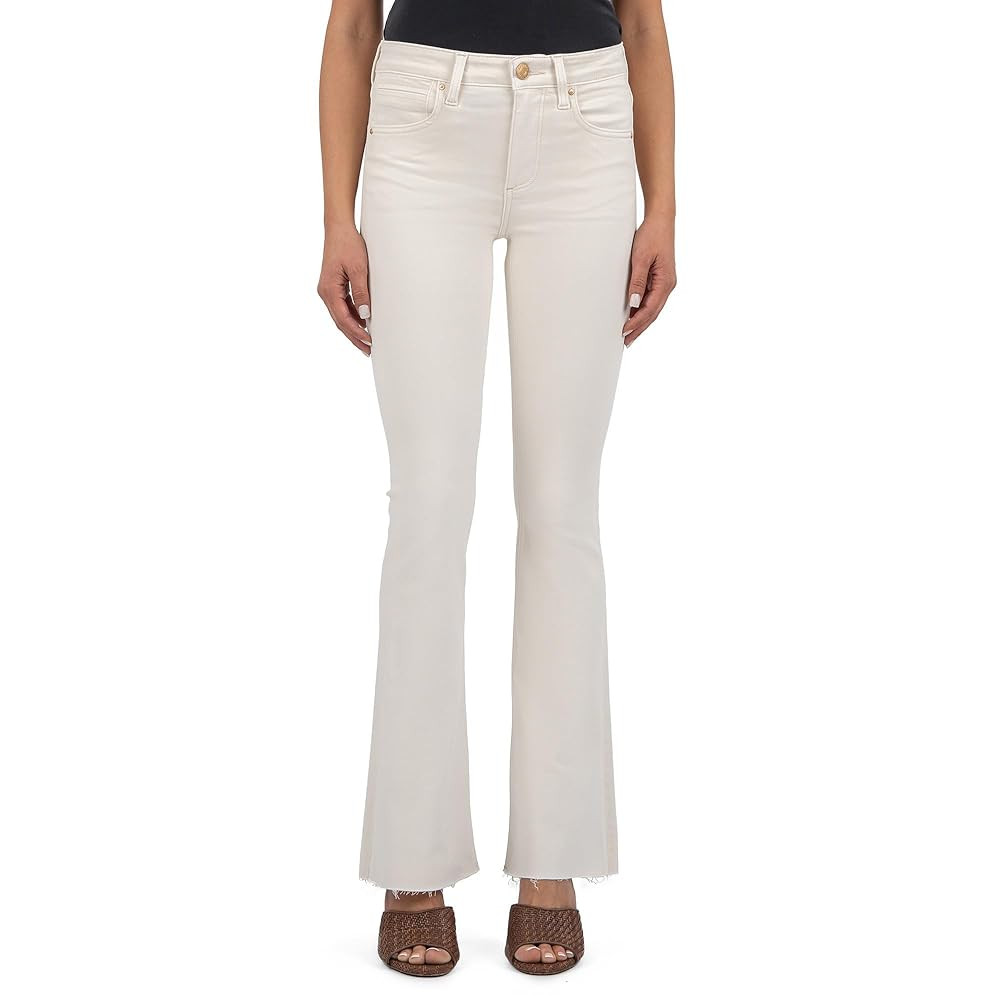 KUT from the Kloth Women's Stella High Rise Flare with Raw Hem | Amazon (US)