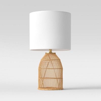 Rattan Diagonal Weave Table Lamp Tan - Opalhouse™ | Target
