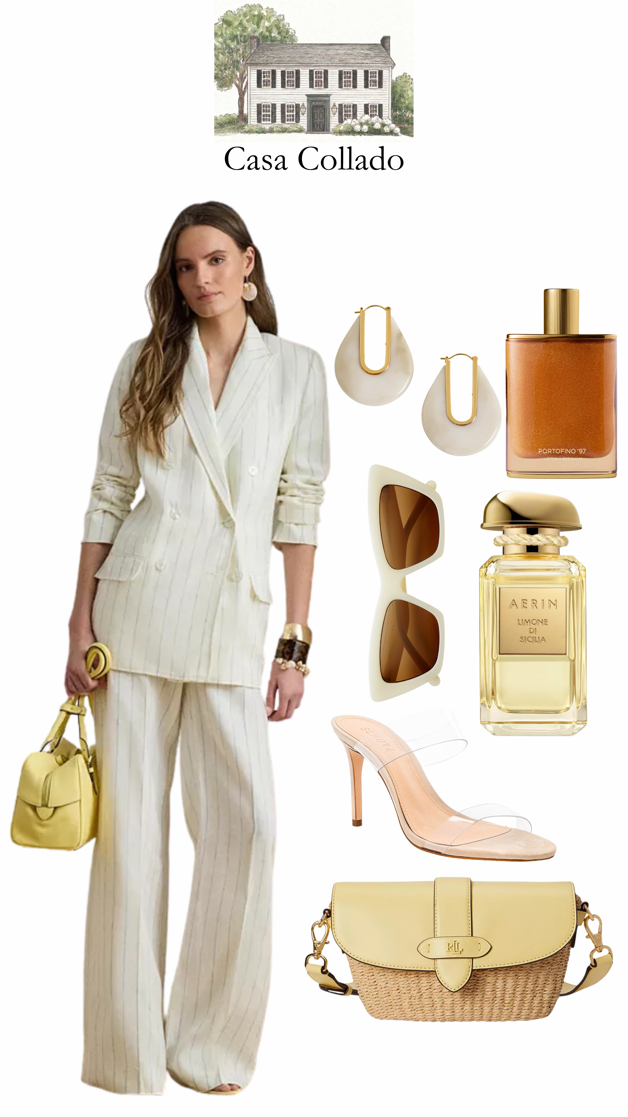 A timeless Ralph Lauren suit that feels effortless yet powerful—soft tailoring, warm neutrals, and polished gold accents. Styled with barely-there heels, a woven crossbody, and a fresh citrus scent for that understated, elevated finish.
This is how you do spring sophistication—clean, classic, and forever chic 🤍 

 #LTKgrwm #LTKSeasonal #LTKBeauty