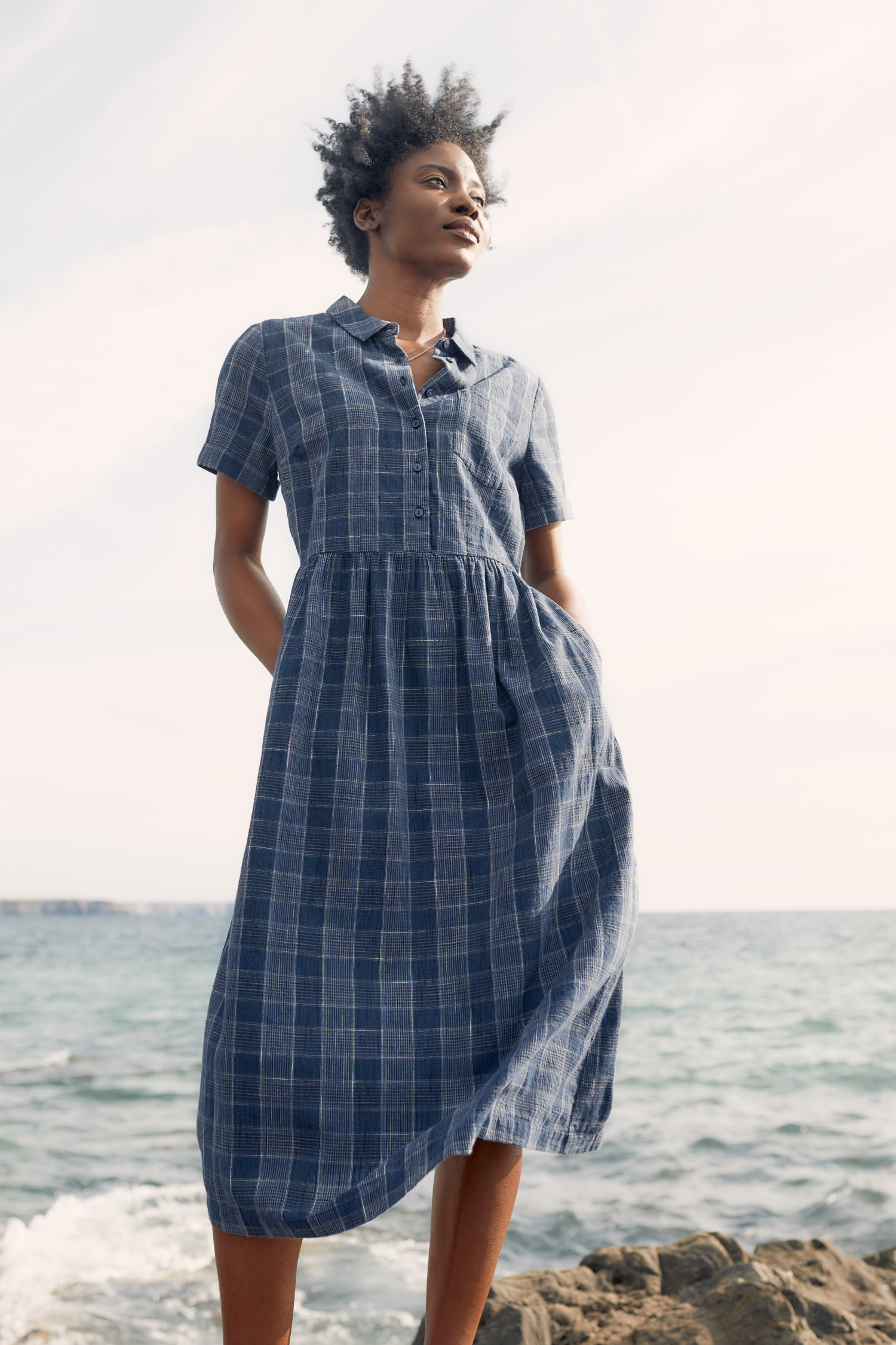 Fleet Checked Midi Dress | Seasalt Cornwall