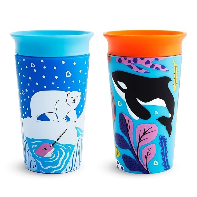 Amazon.com: Munchkin Miracle 360 WildLove Sippy Cup, 9 Ounce, 2 Pack, Polar Bear/Orca : Everythin... | Amazon (US)