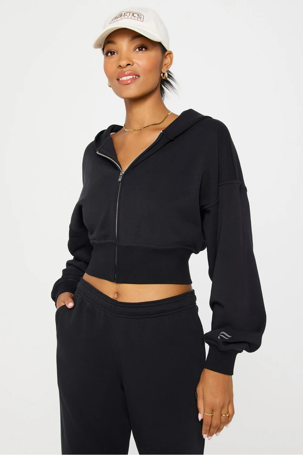 Year Round Terry Cropped Full-Zip Hoodie | Fabletics