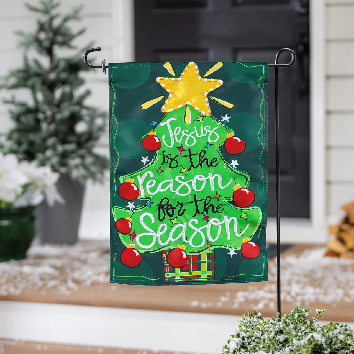 Jesus Is The Reason Applique Garden Flag | My Evergreen