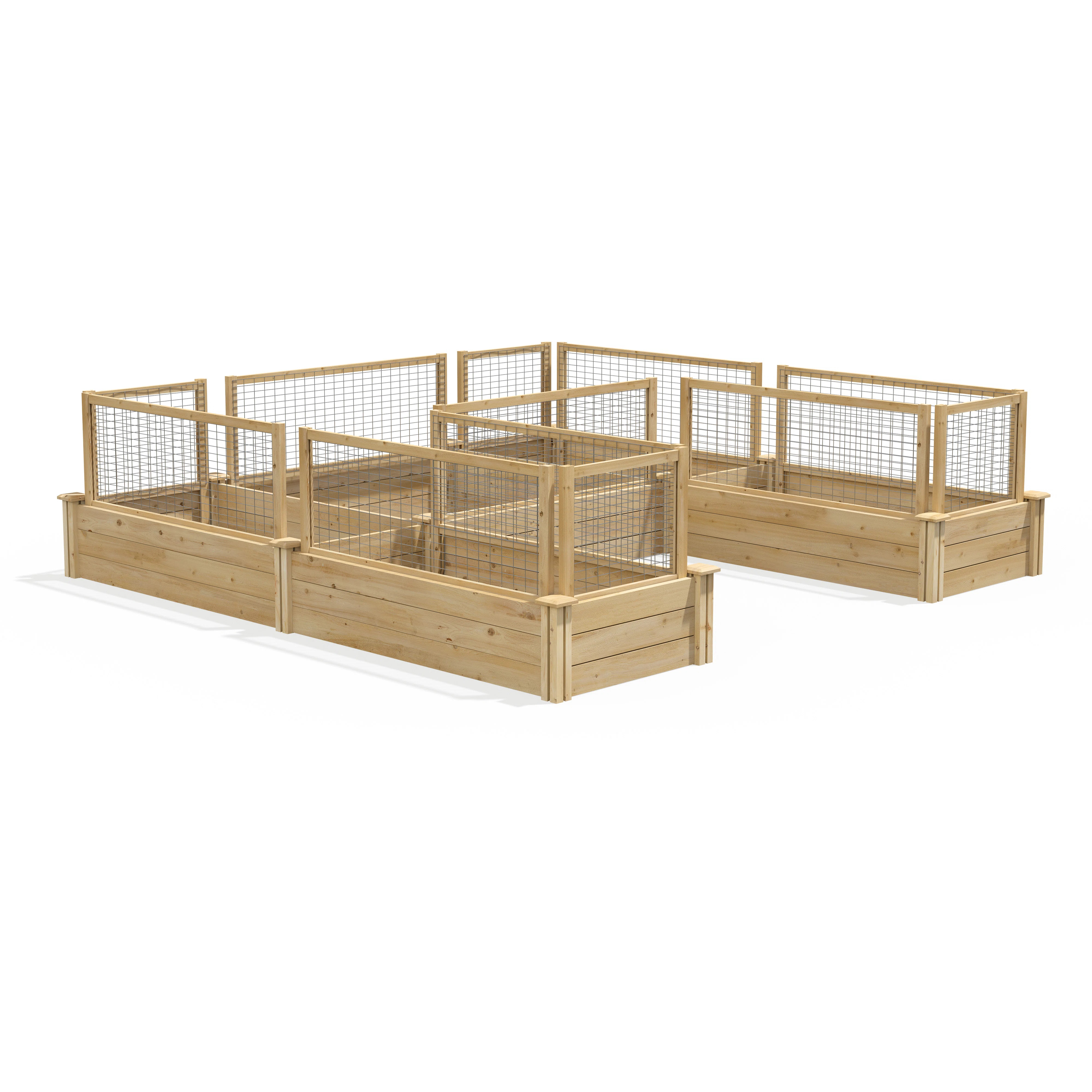 8 Ft. X 8 Ft. X 10.5 In. Original Cedar U-shaped Raised Garden Bed With Critterguard Fence System | Wayfair North America