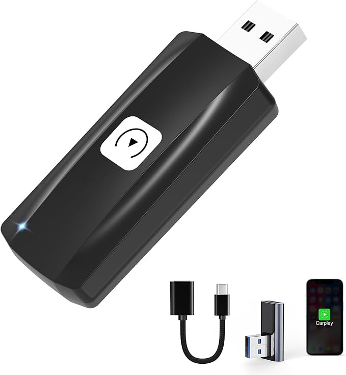 Wireless CarPlay Adapter for 2024 Upgrade for Apple iPhone iOS 12+ Small Car Play Dongle for OEM ... | Amazon (US)