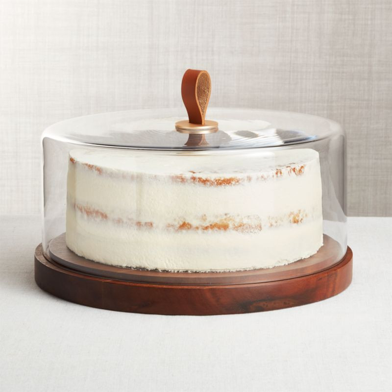 Prospect Wood Base Dome Server + Reviews | Crate and Barrel | Crate & Barrel