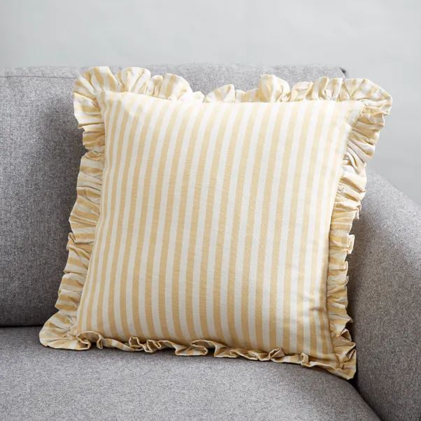 Frilled Stripe Cushion Cover | Dunelm