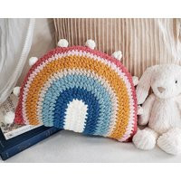 Modern Rainbow Pillow, Boho Throw Nursery Decor, Kid's Room Accent Baby Shower | Etsy (US)