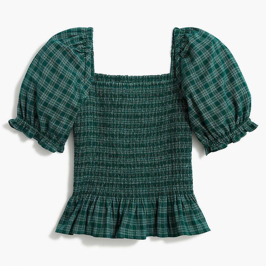 Flannel smocked top | J.Crew Factory