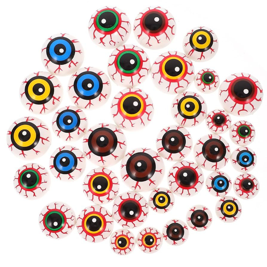 GLEAVI 36pcs Halloween Fake Eyeballs: Plastic Scary Eye Balls for Kids Adults Halloween Party Ter... | Amazon (US)