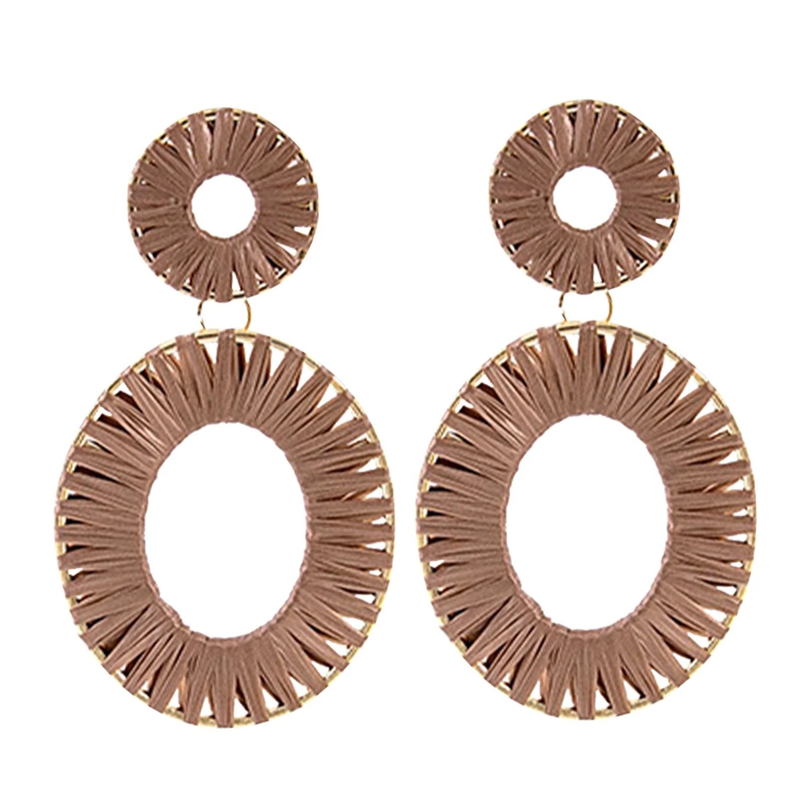 Women's Exaggerated Large Circle Colorful Cutout Earrings Vacation Style | Walmart (US)
