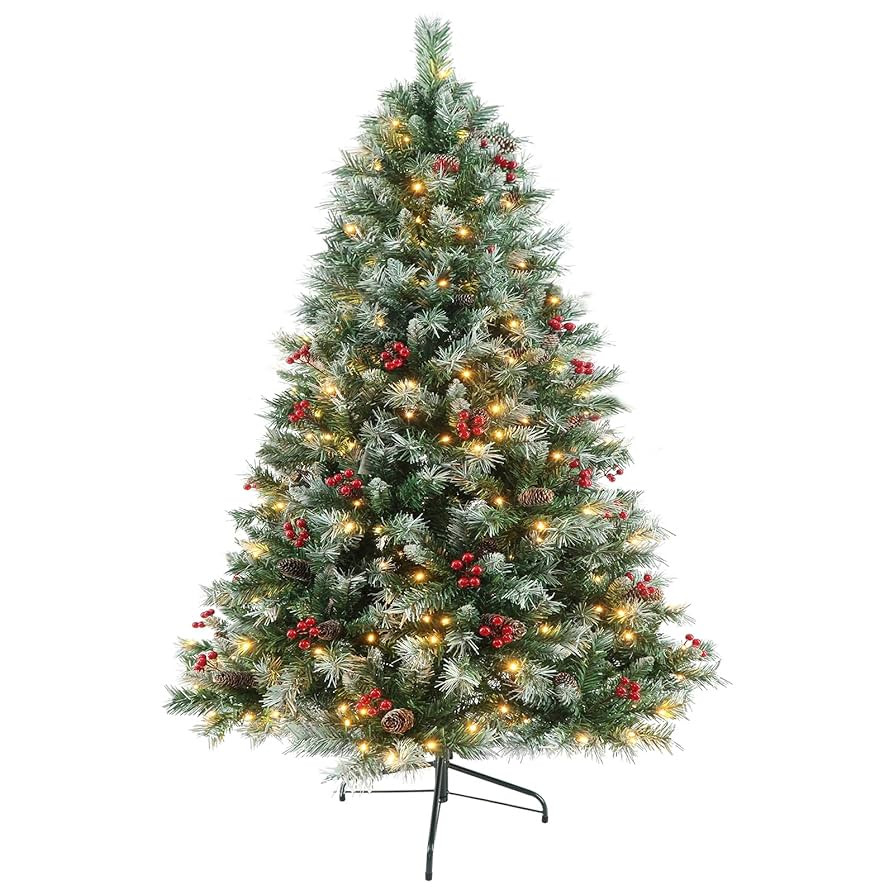 Prelit Christmas Tree with Lights 6ft - Premium Artificial Christmas Tree, with 874 Branch Tips a... | Amazon (US)