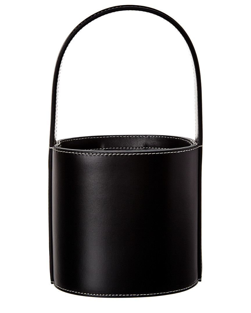 STAUD Bisset Small Leather Bucket Bag | Gilt