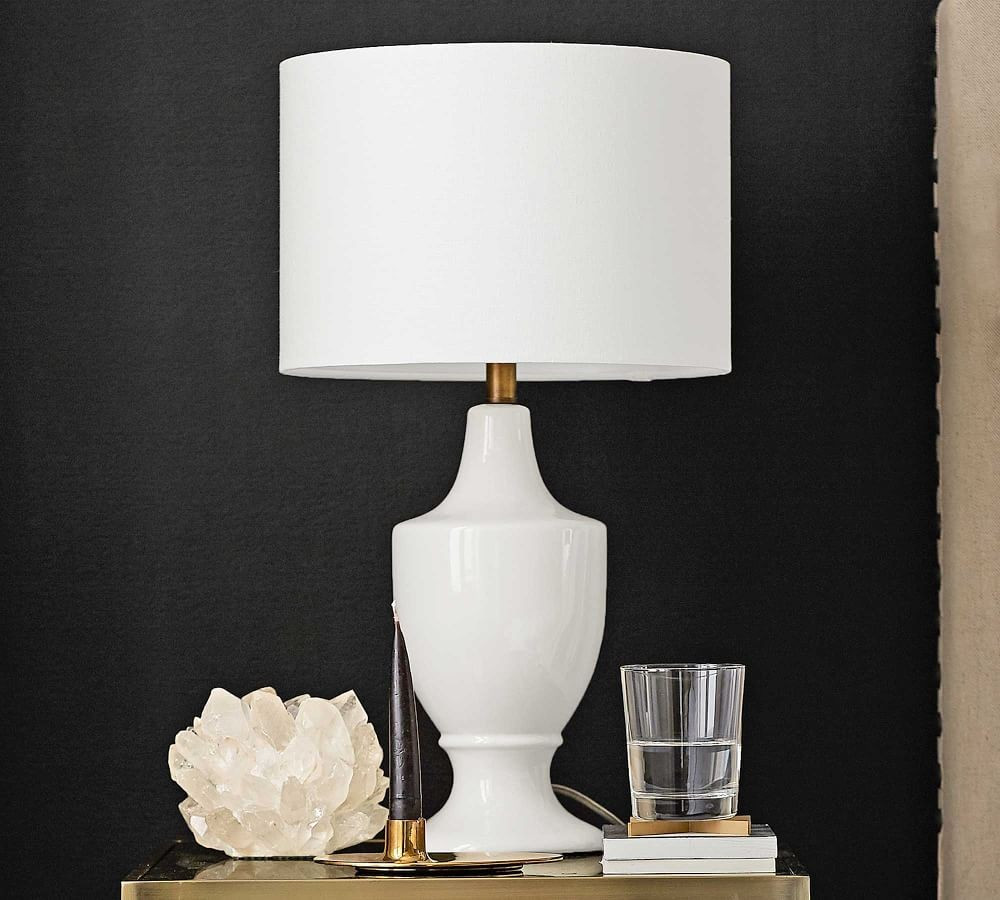 Emilie 22.5&amp;quot; Ceramic Table Lamp, Ivory | Pottery Barn (US)