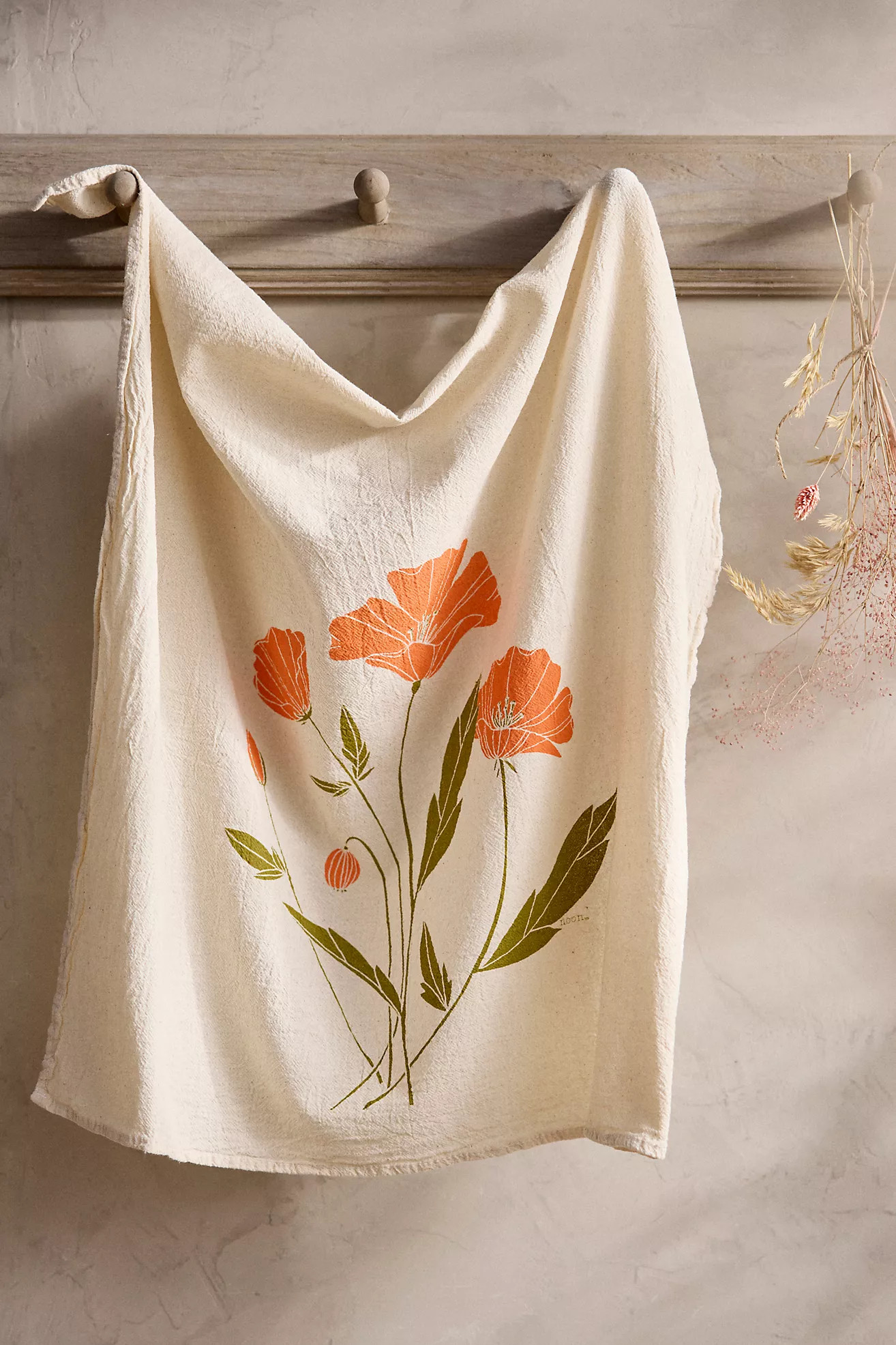 California Poppy Cotton Dish Towel | Terrain