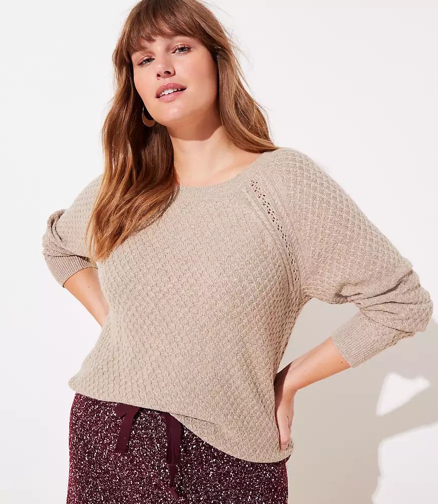 LOFT Plus Diamond Textured Sweater | LOFT