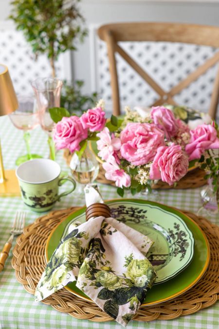 Celebrate a loved one with this soft and beautiful Spring tablescape featuring these beautiful dishes from Ginori. The table scape is so beautiful it just needed a few bunches of roses! 
#babyshowerideas #bridal shower
#graduationpartyideas #pinkandgreetablescspe #gardeninspiredtheme #gardenpartytheme #gardenparty


#LTKHome #LTKParties #LTKSeasonal