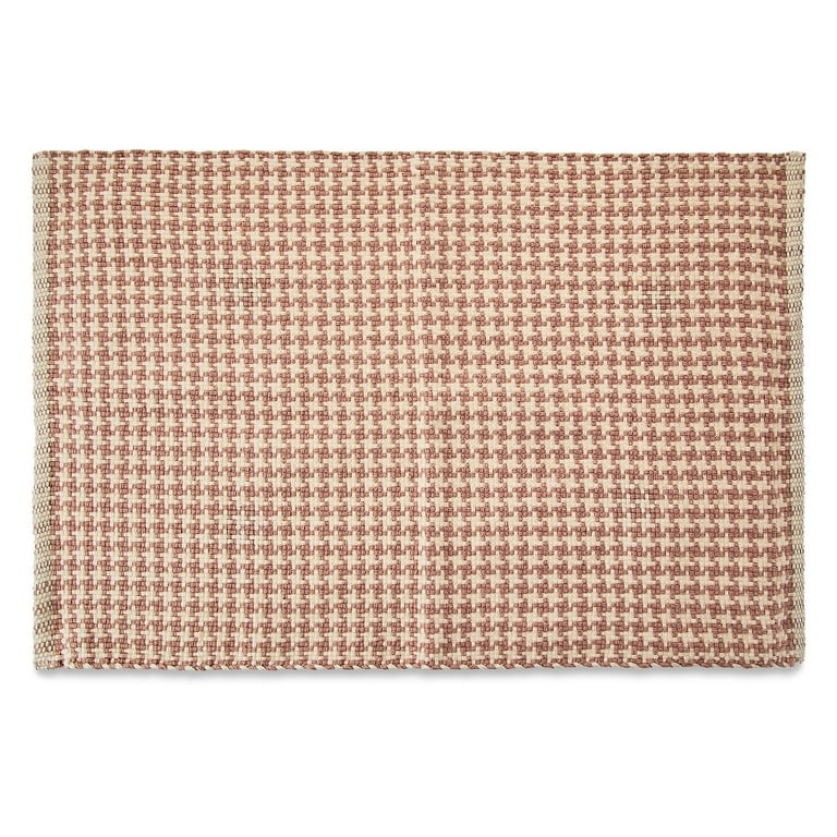 Pink Houndstooth Fringe Indoor/Outdoor Layering Easter Rug, 24" x 38", by My Texas House | Walmart (US)
