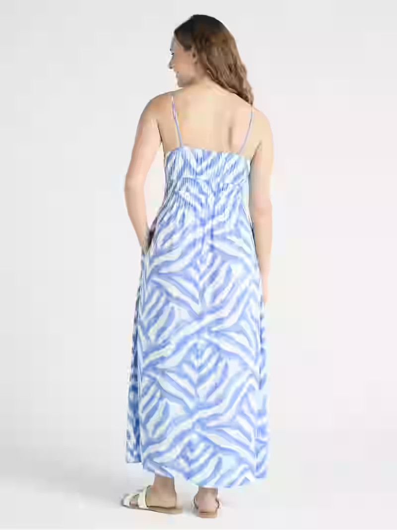 Time and Tru Women's and Women's Plus Smocked Waist Maxi Dress, Sizes XS-4X | Walmart (US)