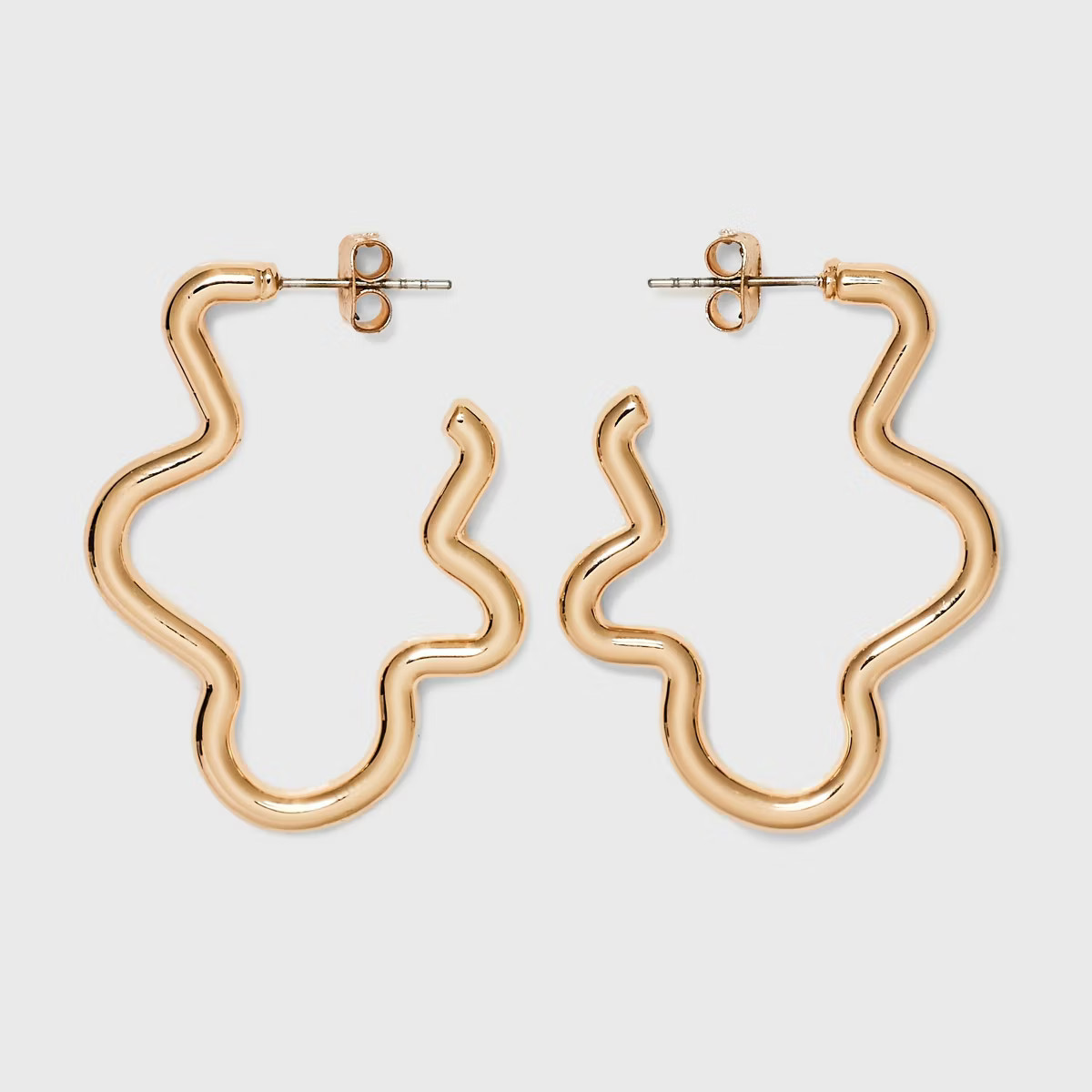 Tubular Squiggle Hoop Earrings - Universal Thread™ Gold | Target