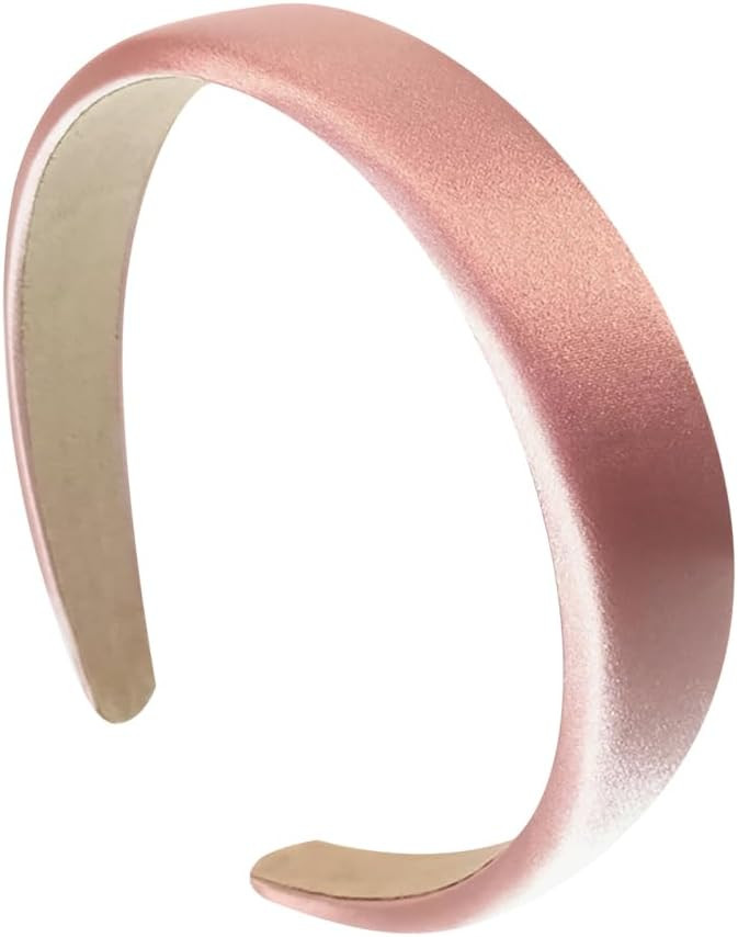 JIHUOO Wide Satin Padded Headband Plain Solid Color Hair Band Yoga Vintage Hair Hoop Fashion Head... | Amazon (UK)