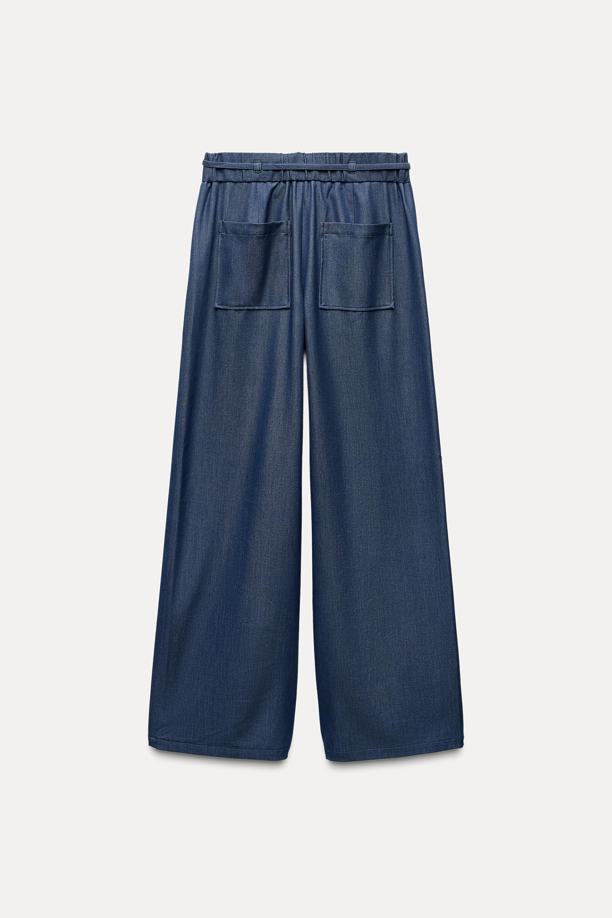 ELASTIC WAIST WIDE LEG PANTS | Zara US