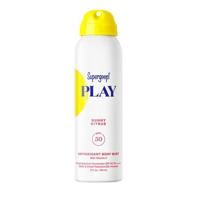 Supergoop! PLAY Antioxidant Body Sunscreen Mist with Vitamin C - SPF 50 - Sunny Citrus - 3 fl oz | Target