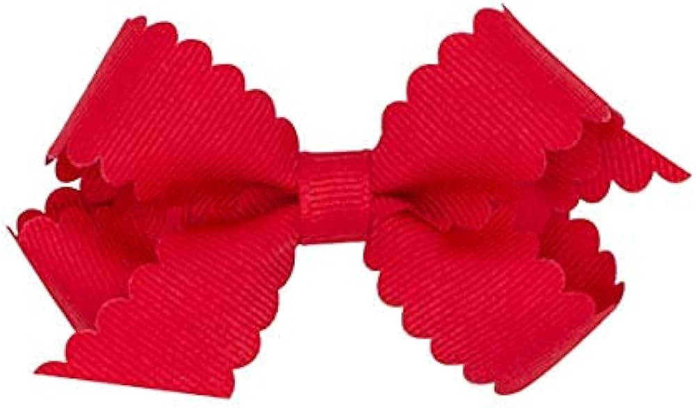 Wee Ones Girls' Classic Grosgrain Hair Bow with Scalloped Edges and Plain Wrap Center on a WeeSta... | Amazon (US)