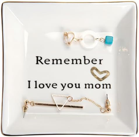 HOME SMILE Ceramic Ring Dish Jewelry Tray-Mom Gifts, Remember I Love You Mom - Birthday, Mother's... | Amazon (US)