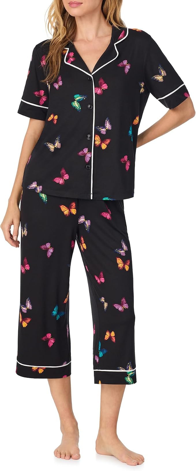 Room Service Womens Matching Pajama & Lounge Set - Cozy Stretch Jersey Button Down Short Sleeve P... | Amazon (US)