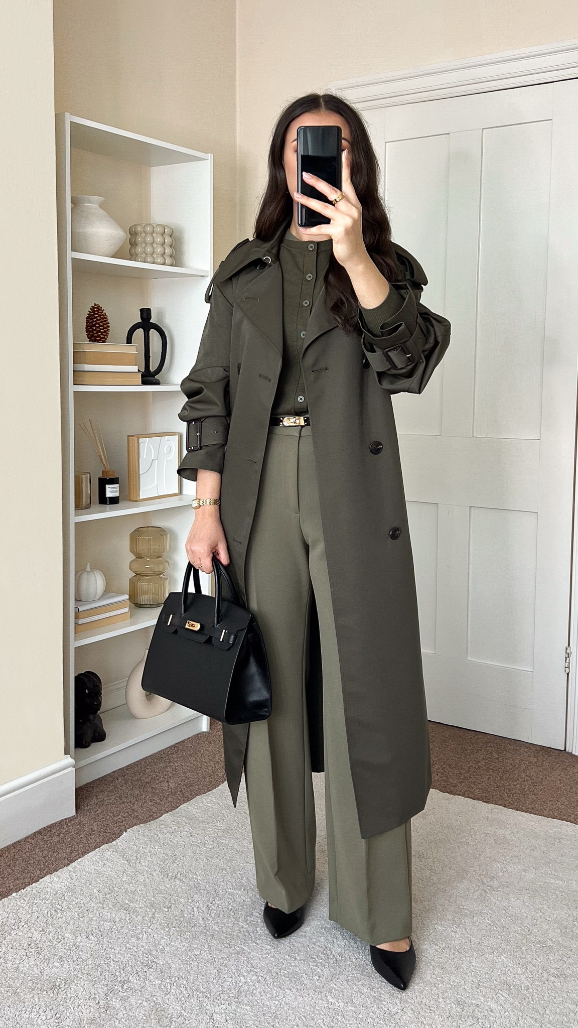Smart casual transitional outfit. Cardigan is M&S, wearing size S. Trench coat is H&M, wearing size S. Trousers are &otherstories, wearing size UK10.

#LTKmodest #LTKautumn #LTKstyletip