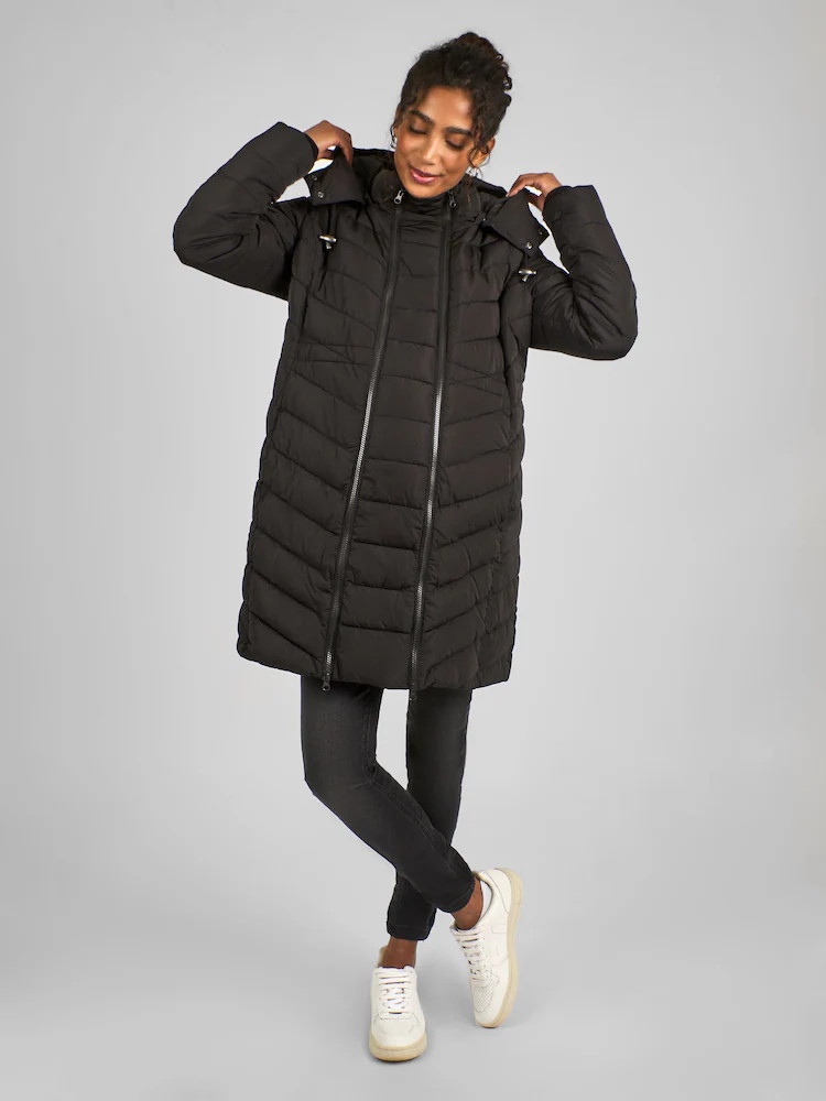 JoJo Maman Bébé Black 2-in-1 Maternity Puffer Coat | Next US