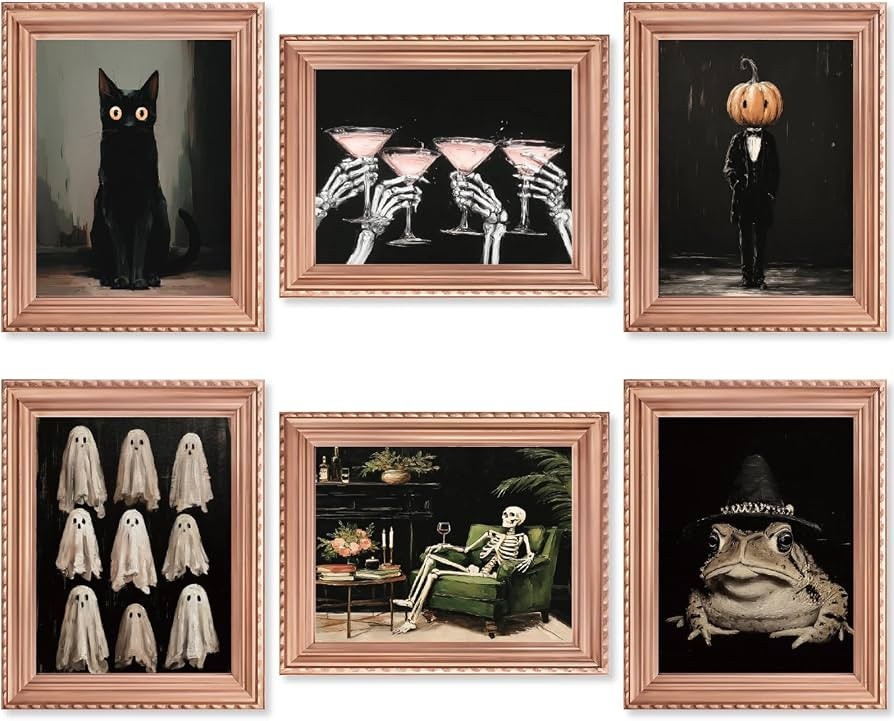 Dazoratix Halloween Fridge Magnets Decorations - 6 Pcs Black Spooky Ghost | Amazon (US)