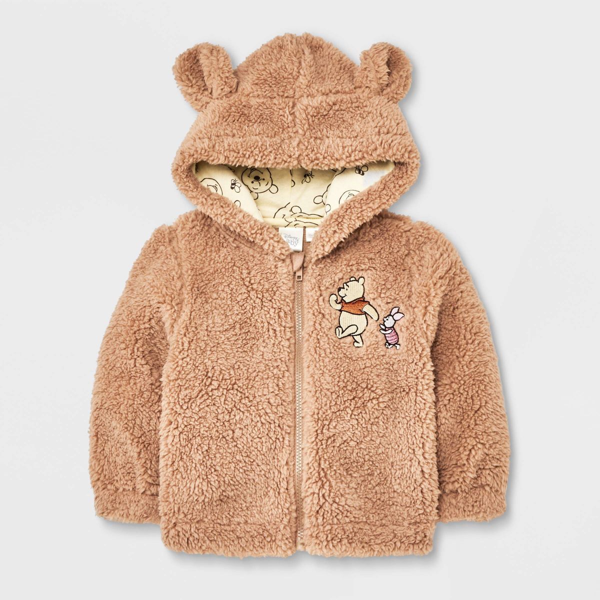 Baby Disney Winnie the Pooh Sherpa Zip-Up Sweatshirt - Tan | Target