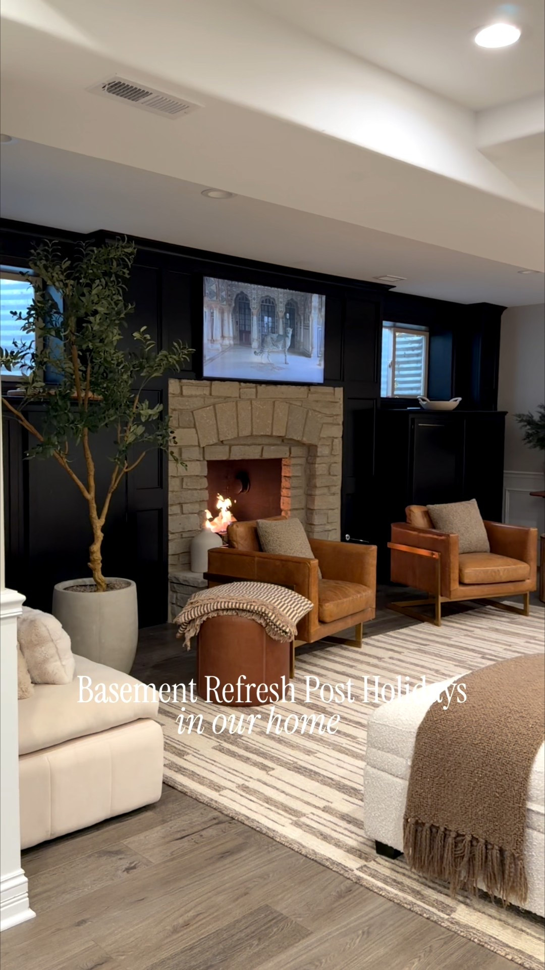 Basement Refresh post Holidays in our home! Adding my favorite greenery that works all year round,  warm wood tones and wool rug to make this space cozy! Our basement sectional is the star of the show! 

Basement, living room, home, post holidays, home refresh, Amazon finds, my Albany Park Home, sofa sectional, chair, fireplace, wool rug, Amazon home, home decor, modern transitional home, interior, Wayfair, @amazon @wayfair #founditonamazon #wayfairfinds #wayfair #albanyparkhome #woolrug #livingroom 

#LTKSeasonal #LTKSaleAlert #LTKHome